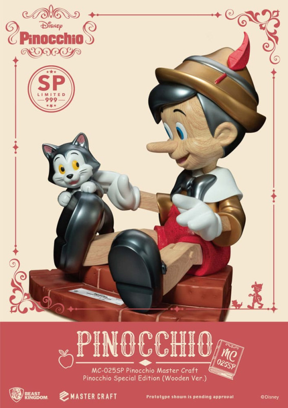 Disney Master Craft Statue Pinocchio Wooden Ver. Special Edition 27 cm 3