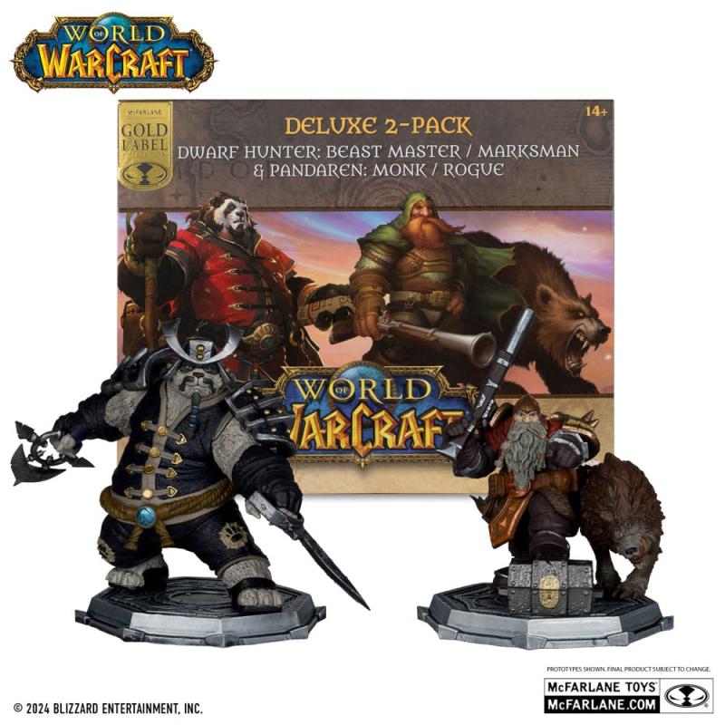 World of Warcraft PVC Statue 2-Pack 1/12 Dwarf Hunter: Beast Master & Pandaren: Monk (Gold Label) 15