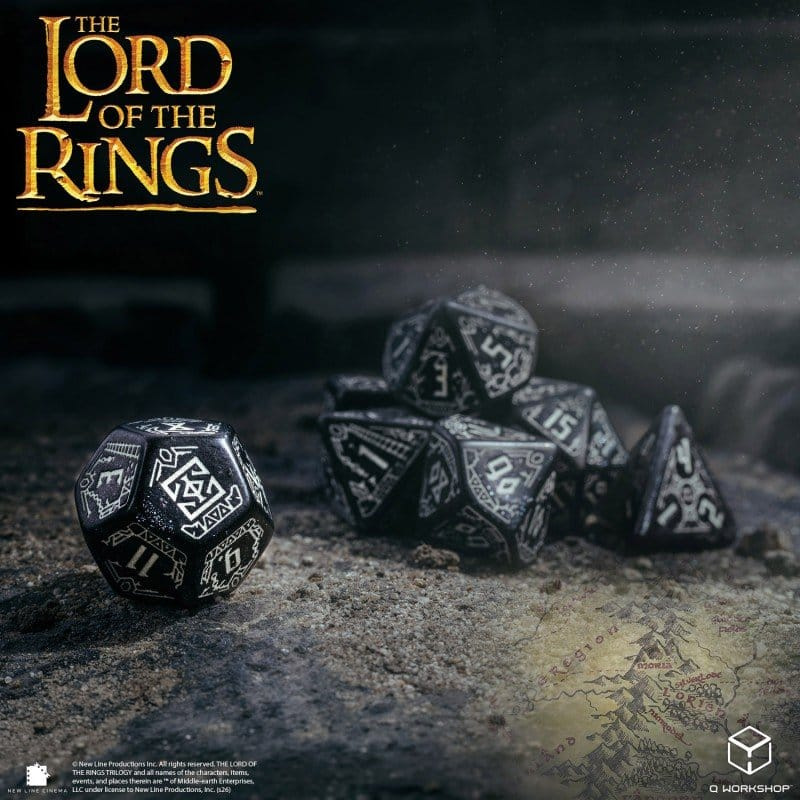 The Lord of the Rings Dice Set of 7 Moria (Glow in the Dark) 9