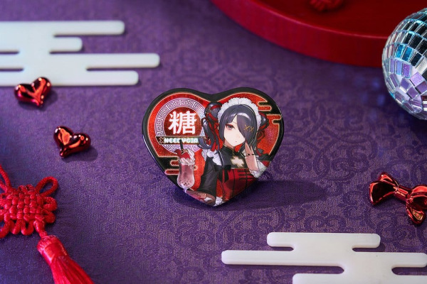 Needy Streamer Overload Needy Streamer Chinese Restaurant Series Heart-Shaped Pinback Button Ame 2