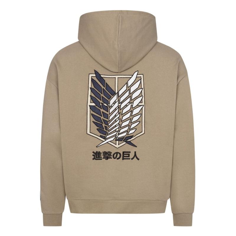 Attack on Titan Hooded Sweater Graphic Khaki