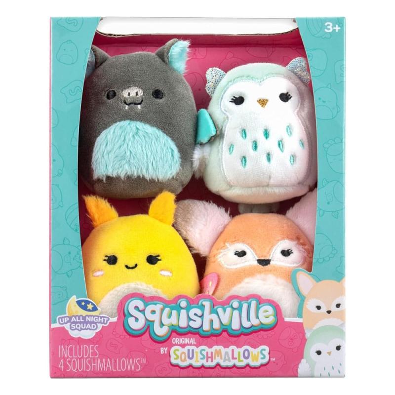 Squishville Mini Squishmallows Plush Figure 4-Pack Up All Night Squad 5 cm