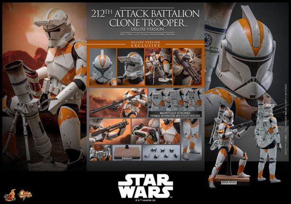 Star Wars: The Clone Wars Action Figure 1/6 212th Attack Battalion Clone Trooper Deluxe Version 30 c 12