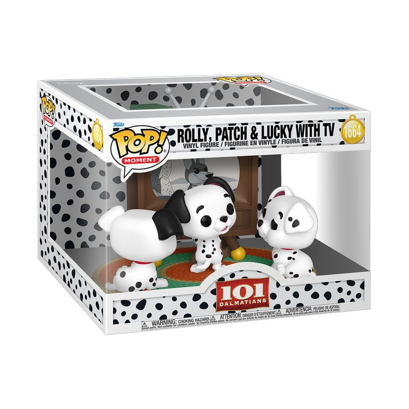 One Hundred and One Dalmatians POP Moment Vinyl Figures Rolly, Patch & Lucky with TV 9 cm 1