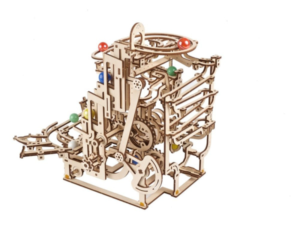 Ugears 3D Wooden Puzzle Marble Run Tiered Hoist 13
