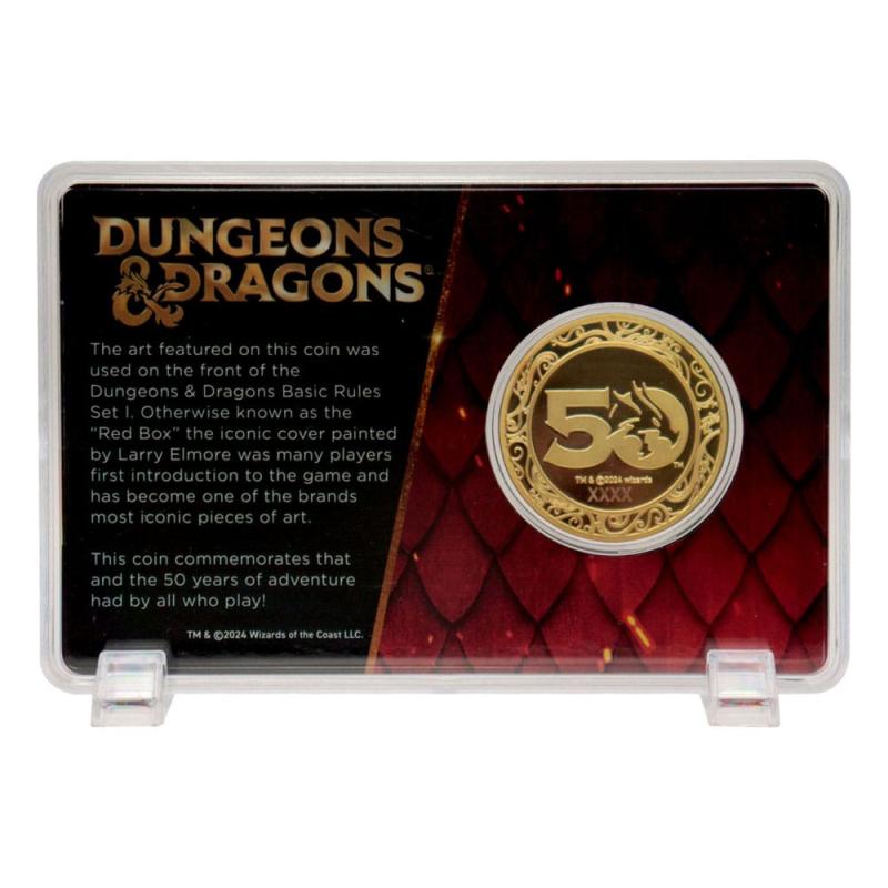 Dungeons & Dragons Collectable Coin 50th Anniversary with Colour Print 24k Gold Plated Edition 4 cm