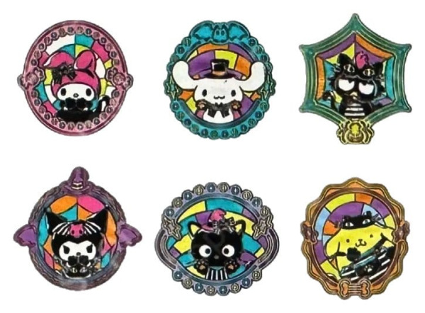 Sanrio by Loungefly Enamel Pins Blind Box Hello Kitty and Friends Halloween Stained Glass Display (1