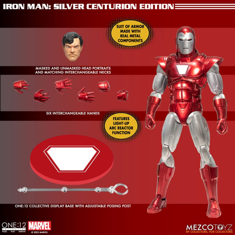 Marvel Action Figure 1/12 Iron Man (Silver Centurion Edition) 16 cm 9