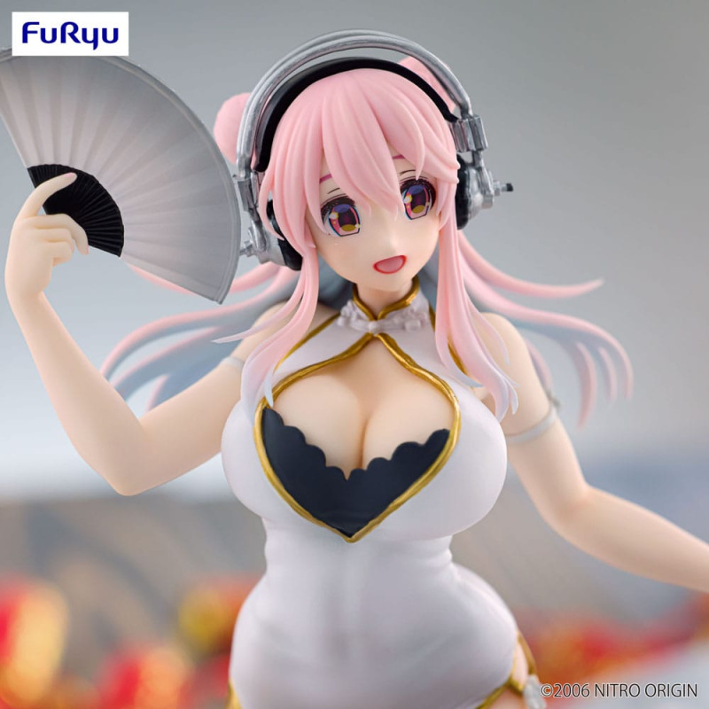 Super Sonico Trio-Try-iT PVC Statue White China Dress Ver. 21 cm 2