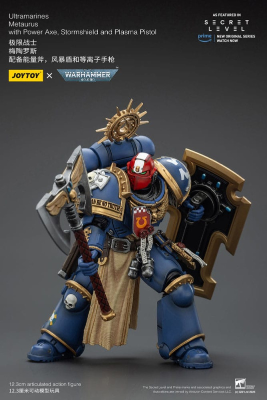 Warhammer 40,000 Action Figure Ultramarines Metaurus with Power Axe, Stormshield and Plasma Pistol 1 3