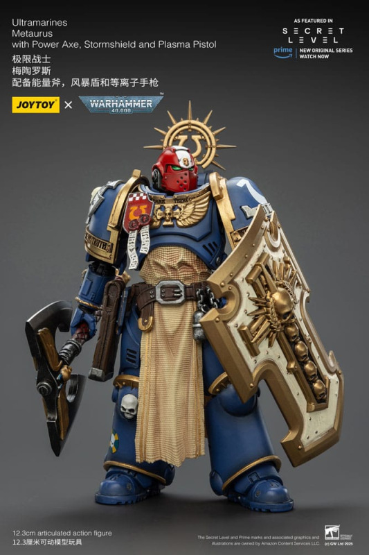 Warhammer 40,000 Action Figure Ultramarines Metaurus with Power Axe, Stormshield and Plasma Pistol 1 8