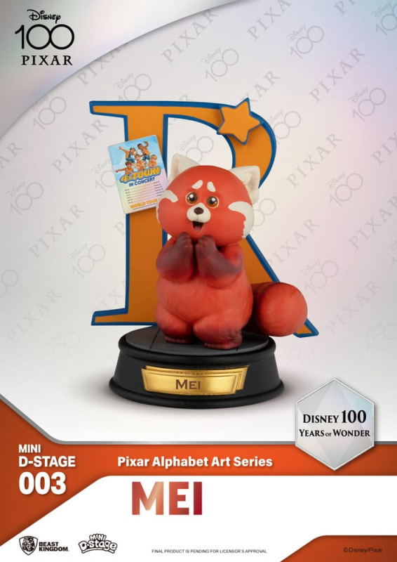 Disney Mini Diorama Stage Statues 10 cm 100 Years of Wonder Pixar Alphabet Art Assortment (6) 13