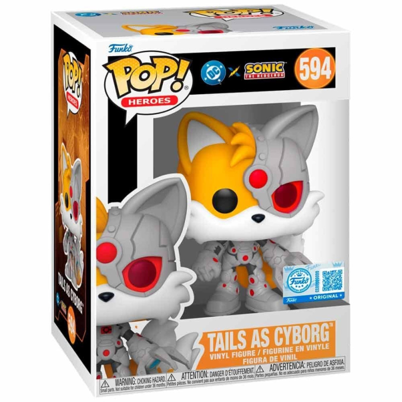 DC x Sonic the Hedgehog POP! Heroes Vinyl Figure Tails as Cyborg 9 cm 1