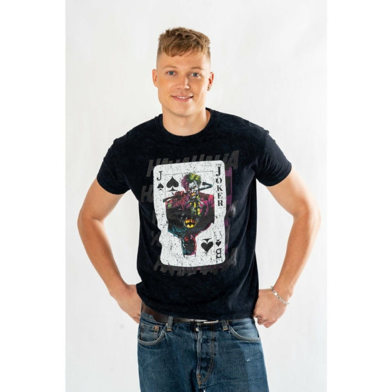 DC Comics T-Shirt The Joker Acid Wash Playing Card Size XL 2