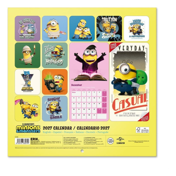 Minions Wall Calendar 2027 30 x 30 cm 1