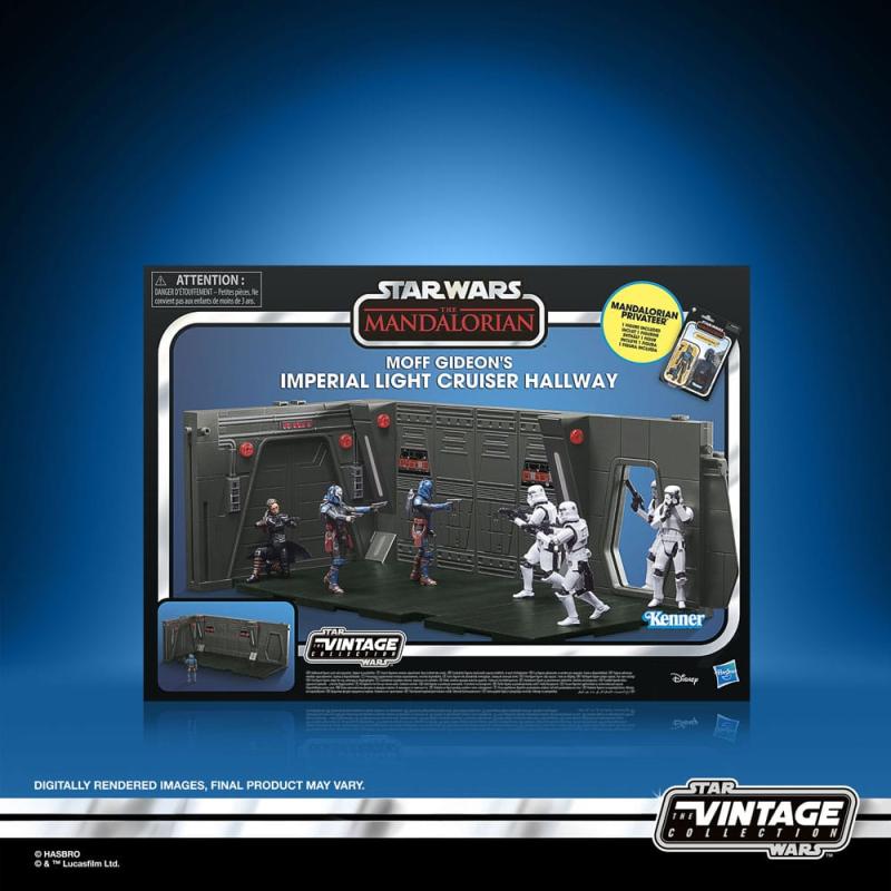 Star Wars: The Mandalorian Vintage Collection Tantive IV Hallway with Mandalorian Privateer Figure 1