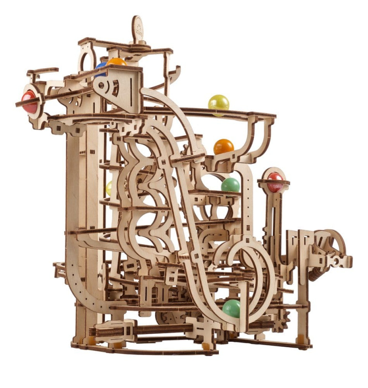 Ugears 3D Wooden Puzzle Marble Run Spiral Hoist 2