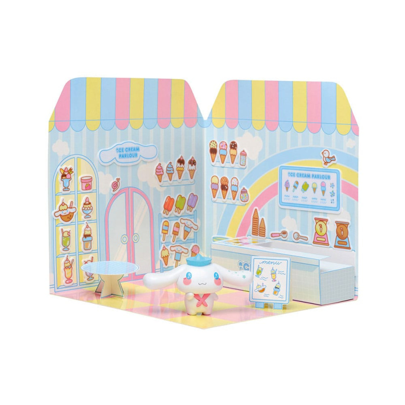 Hello Kitty and Friends Mini figure Sticker House Cinnamoroll Ice Cream Parlour 1