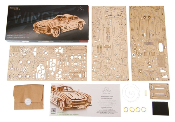 Ugears 3D Wooden Puzzle Winged Sports Coupe 3