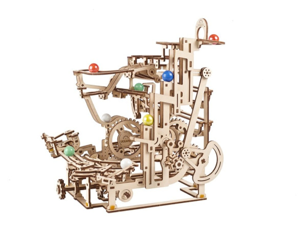 Ugears 3D Wooden Puzzle Marble Run Tiered Hoist 6