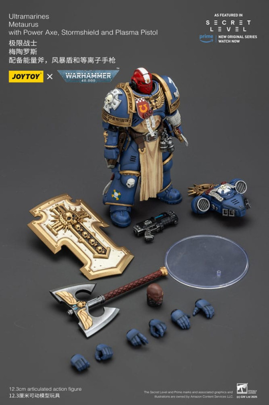 Warhammer 40,000 Action Figure Ultramarines Metaurus with Power Axe, Stormshield and Plasma Pistol 1 10