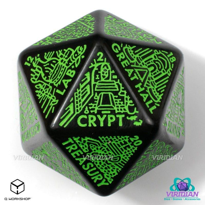 Viridian Jumbo Dice Dungeon Room Generator D20 Black 2