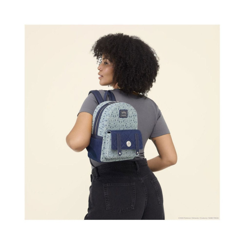 Pokemon by Loungefly Mini Backpack Faux Denim 4