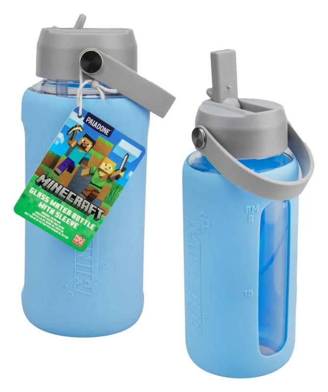 Minecraft Glass Water Bottle with Sleeve 1