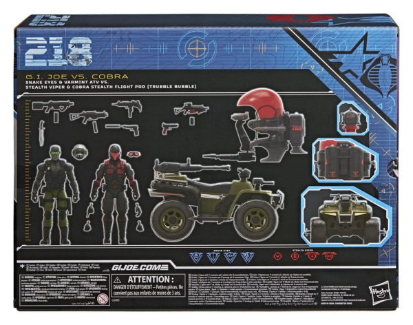G.I. Joe Classified Series Action Figure & Vehicle Set Snake Eyes & Varmint ATV vs. Stealth Viper & 1