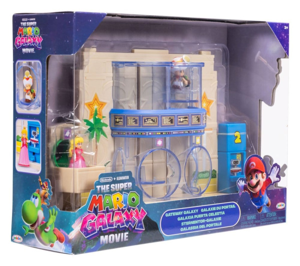 The Super Mario Galaxy Movie Diorama with 2 Mini Figures Gateway Galaxy 3