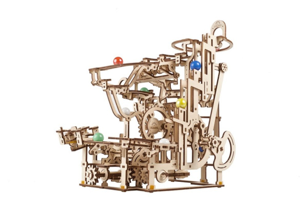 Ugears 3D Wooden Puzzle Marble Run Tiered Hoist 4