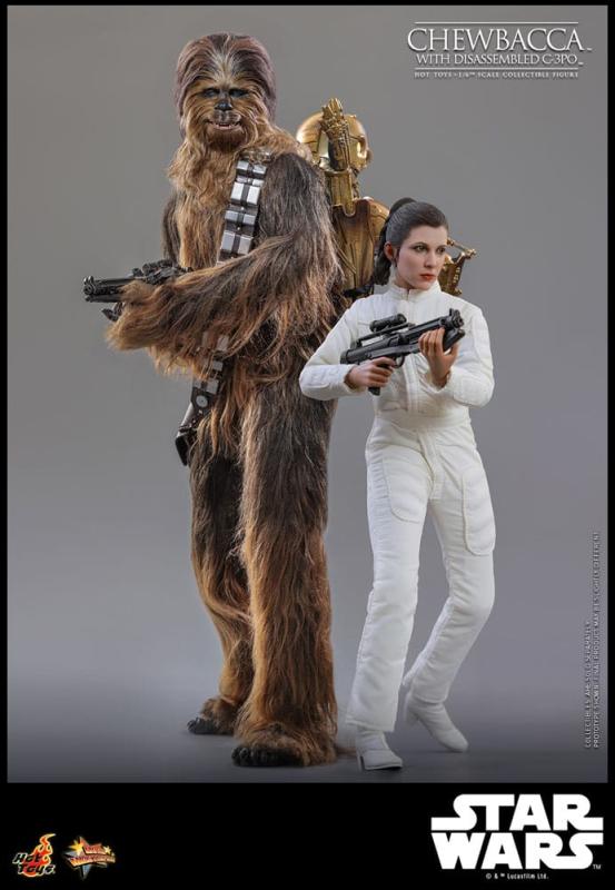 Star Wars Episode V Movie Masterpiece Action Figure 1/6 Chewbacca with Disassembled C-3PO 36 cm