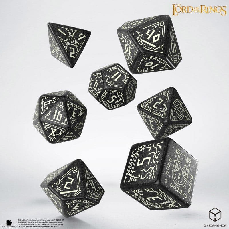 The Lord of the Rings Dice Set of 7 Moria (Glow in the Dark) 2