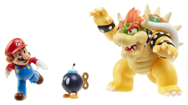 World of Nintendo Action Figure 3-Pack Mario vs. Bowser Lava Battle 1