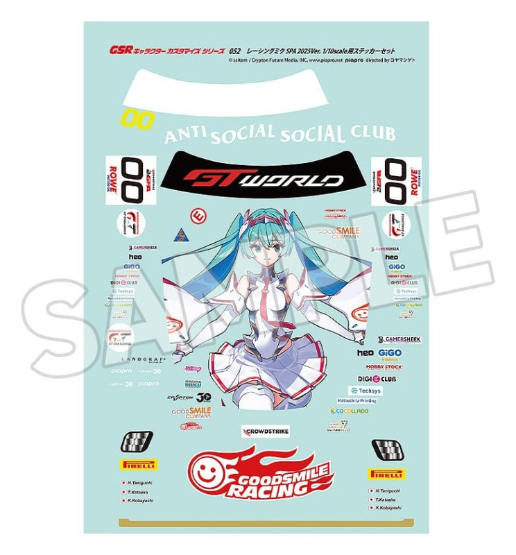 Hatsune Miku GSR Character Customization Series 052 Sticker Set for GSR Cars 1/10 Racing Miku SPA 20 1