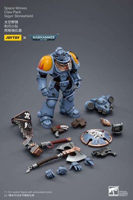 Warhammer 40k Action Figure 1/18 Space Wolves Claw Pack Sigyrr Stoneshield 12 cm