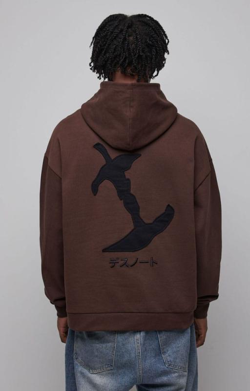 Death Note Hooded Sweater Graphic Brown Size M