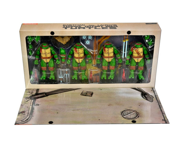 Teenage Mutant Ninja Turtles (Mirage Comics) 4-Pack Action Figures Leonardo, Raphael, Michelangelo, 6