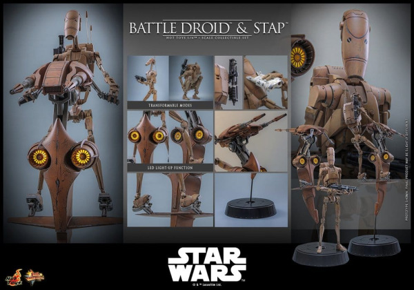 Star Wars: The Phantom Menace Movie Masterpiece Action Figure Set 1/6 Battle Droid & STAP 32 cm 14