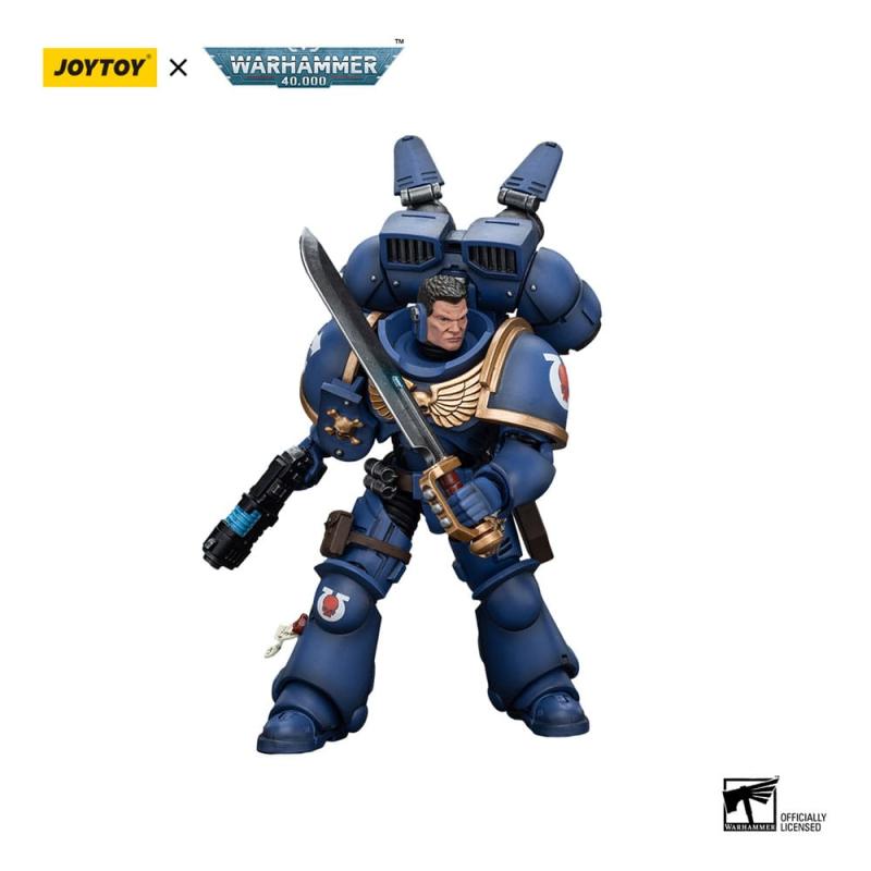 Warhammer 40k Action Figure 1/18 Ultramarines Jump Pack Intercessors Sergeant With Plasma Pistol And