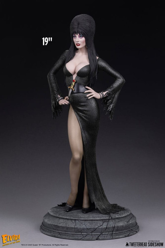 Elvira: Mistress of the Dark Maquette 1/4 Elvira (Black Glitter Dress) 48 cm 4