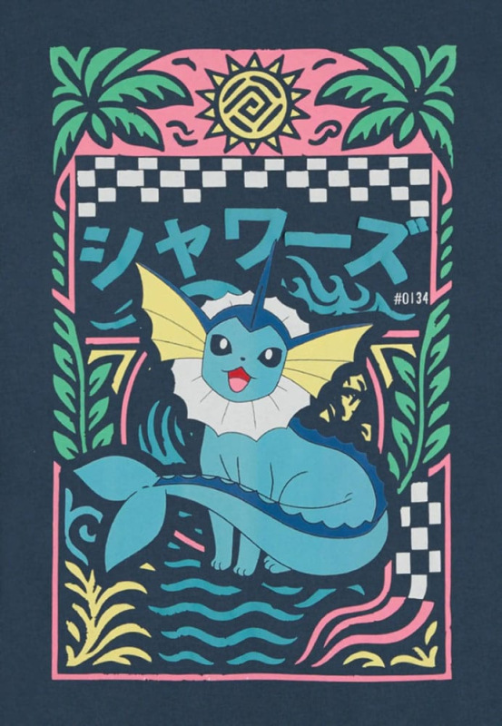Pokémon T-Shirt Navy Vaporeon Size M 2