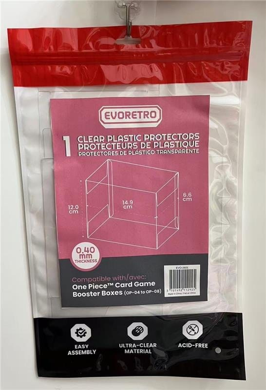 Evoretro PET Protectors 1-Pack for One Piece Card Game Booster Boxes (OP-04 to OP-08) 12 x 6 x 15 cm 3