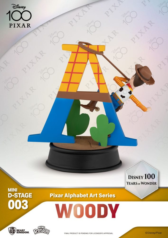 Disney Mini Diorama Stage Statues 10 cm 100 Years of Wonder Pixar Alphabet Art Assortment (6) 6