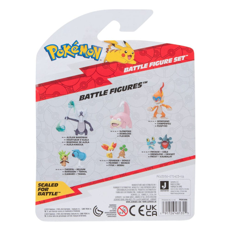 Pokémon Battle Figure Set 3-Pack Pikachu (Female), Litwick, Slowpoke 5 cm 3