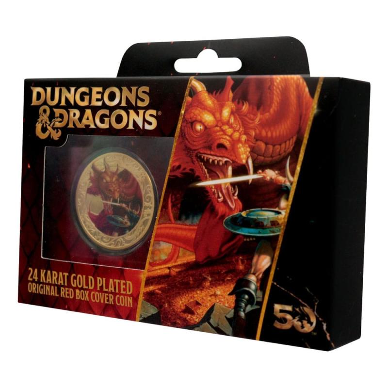 Dungeons & Dragons Collectable Coin 50th Anniversary with Colour Print 24k Gold Plated Edition 4 cm