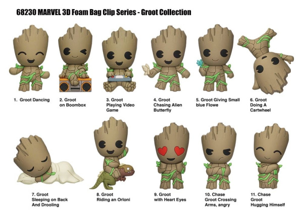 Marvel Groot 3D PVC Bag Clips Series 1 Blind Bag Display (24) 1