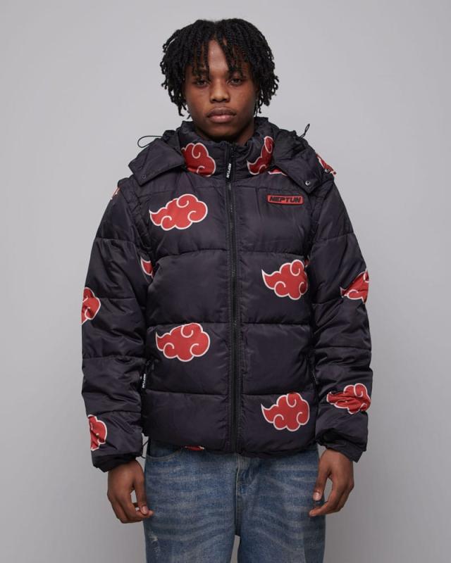 Naruto Puffer Jacket Akatsuki Red Size XL