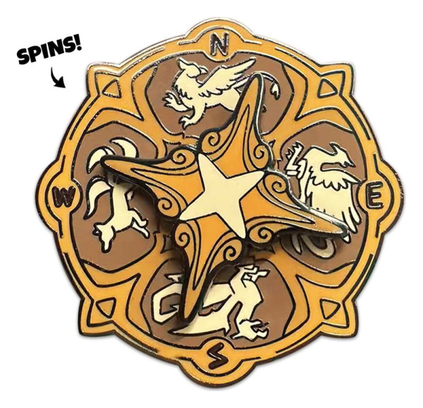 Quincy's Tavern Pin Badge Compass 5 cm
