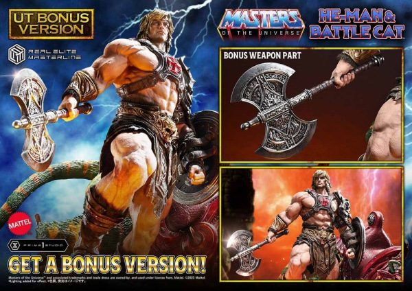 Masters of the Universe Real Elite Masterline Series Statue 1/4 He-Man & Battle Cat Ultimate Bonus V 1